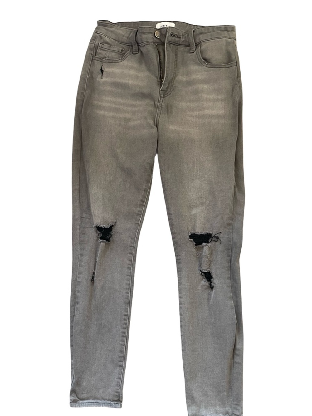 Pistola Distressed Grey Skinny Jeans High Rise Stretch Denim Women’s 29